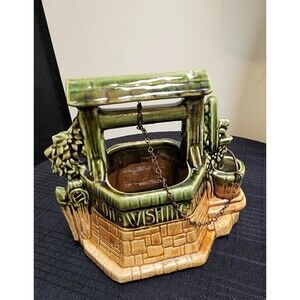 Vintage McCoy USA Wishing Well Planter Ceramic Cachepot
